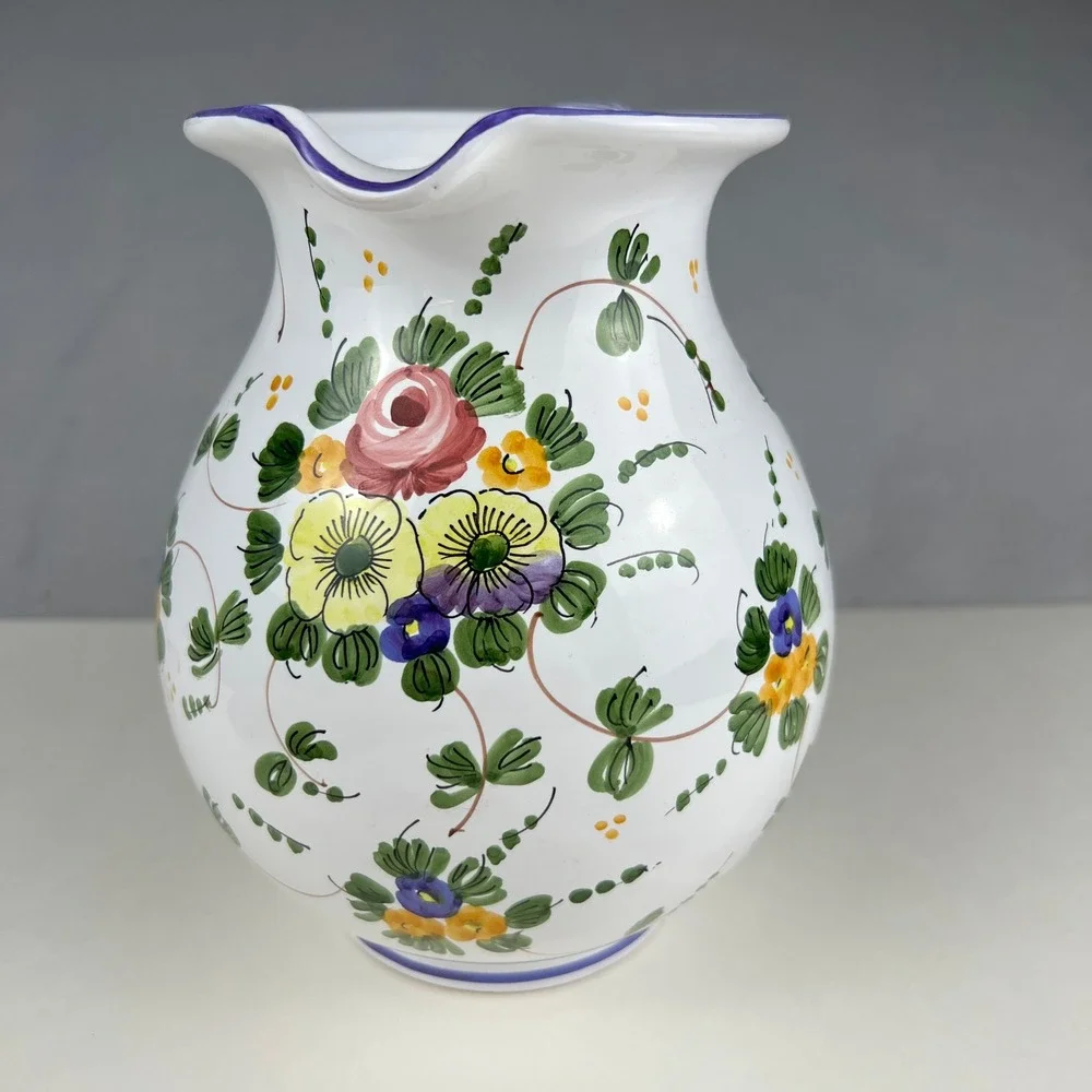 VTG Pitcher Made in Italy L. Pardi Floral Pitcher 7.5